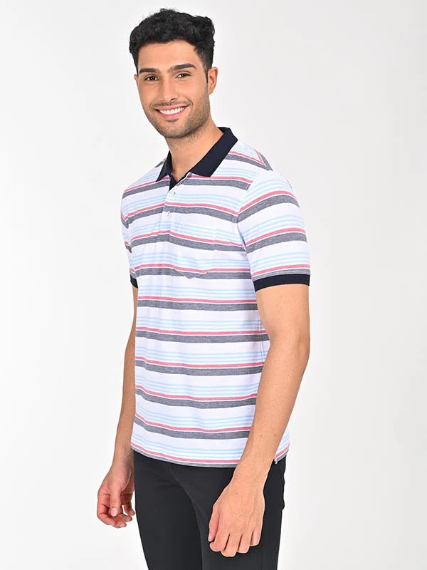 Indian Terrain Men's Half Sleeve Regular Fit Multicolor Polo T-Shirt